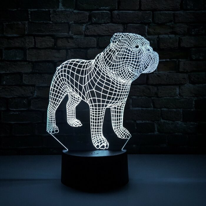 Luminária LED 3D Buldogue Inglês