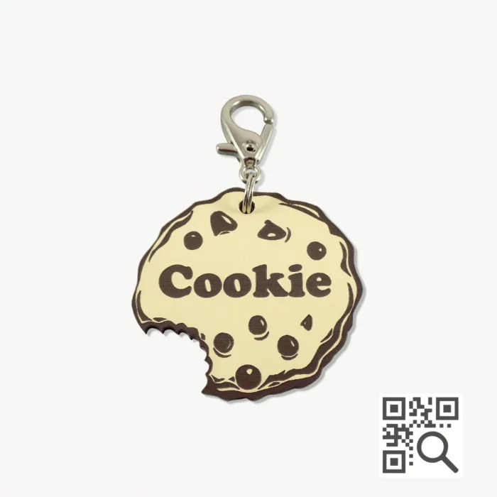 tag de identificação pet com qr code - modelo cookie - marca dog vibe