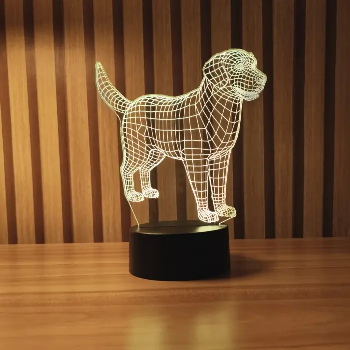 Luminária LED 3D Golden Retriever - Imagem 1