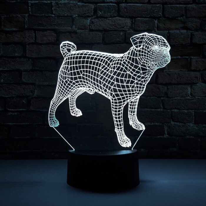 Luminária LED 3D Pug - Imagem 1