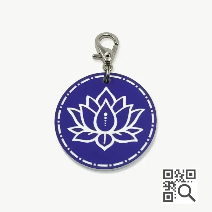 Tag de Identificação com QR Code Flor de Lótus - Petscan - Imagem 1